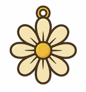 amulet met margriet bloem